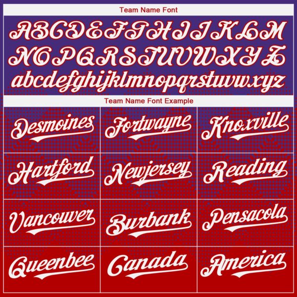Custom Purple White-Red 3D Gradient Square Shape Authentic Baseball Jersey