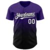 Custom Purple White-Black 3D Gradient Square Shape Authentic Baseball Jersey