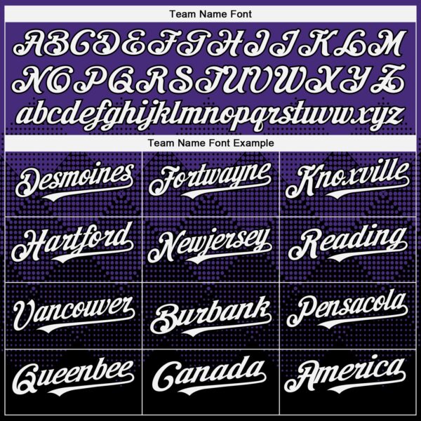 Custom Purple White-Black 3D Gradient Square Shape Authentic Baseball Jersey