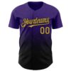 Custom Purple Old Gold-Black 3D Gradient Square Shape Authentic Baseball Jersey