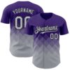 Custom Purple Gray-Black 3D Gradient Square Shape Authentic Baseball Jersey