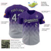 Custom Purple Gray-Black 3D Gradient Square Shape Authentic Baseball Jersey