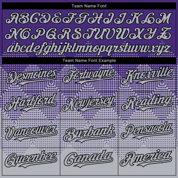 Custom Purple Gray-Black 3D Gradient Square Shape Authentic Baseball Jersey
