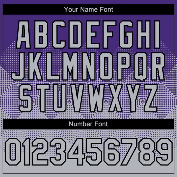 Custom Purple Gray-Black 3D Gradient Square Shape Authentic Baseball Jersey