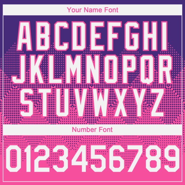 Custom Purple White-Pink 3D Gradient Square Shape Authentic Baseball Jersey