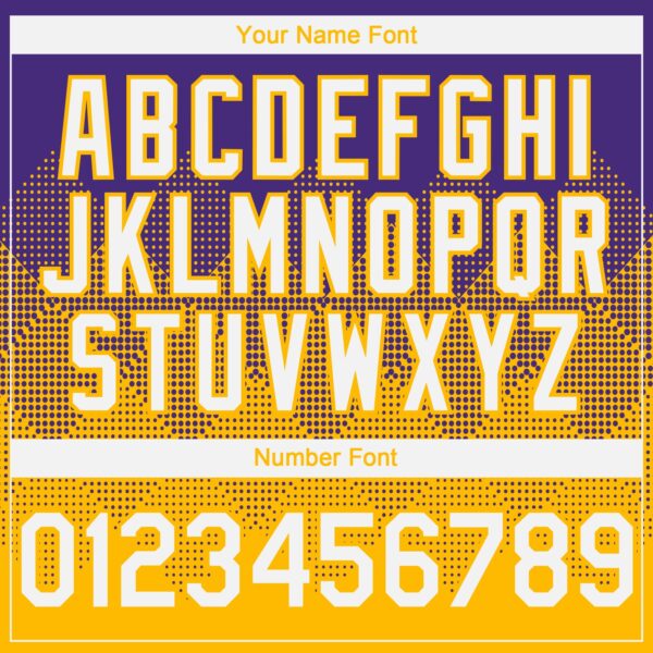 Custom Purple White-Gold 3D Gradient Square Shape Authentic Baseball Jersey