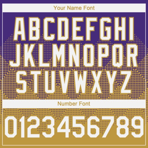 Custom Purple White-Old Gold 3D Gradient Square Shape Authentic Baseball Jersey