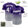 Custom Purple White-Gray 3D Gradient Square Shape Authentic Baseball Jersey