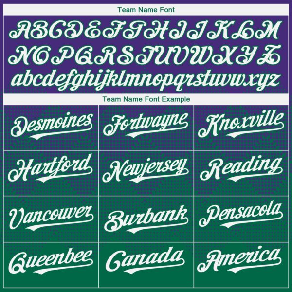 Custom Purple White-Kelly Green 3D Gradient Square Shape Authentic Baseball Jersey