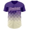 Custom Purple Cream 3D Gradient Square Shape Authentic Baseball Jersey