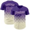 Custom Purple Cream 3D Gradient Square Shape Authentic Baseball Jersey