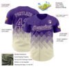 Custom Purple Cream 3D Gradient Square Shape Authentic Baseball Jersey