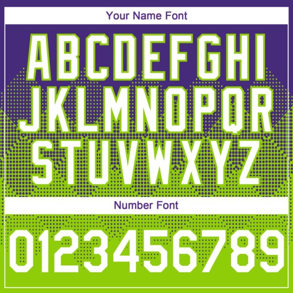 Custom Purple White-Neon Green 3D Gradient Square Shape Authentic Baseball Jersey