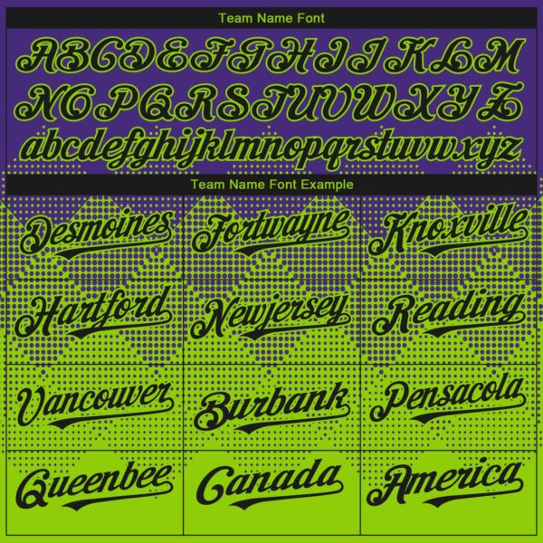 Custom Purple Black-Neon Green 3D Gradient Square Shape Authentic Baseball Jersey