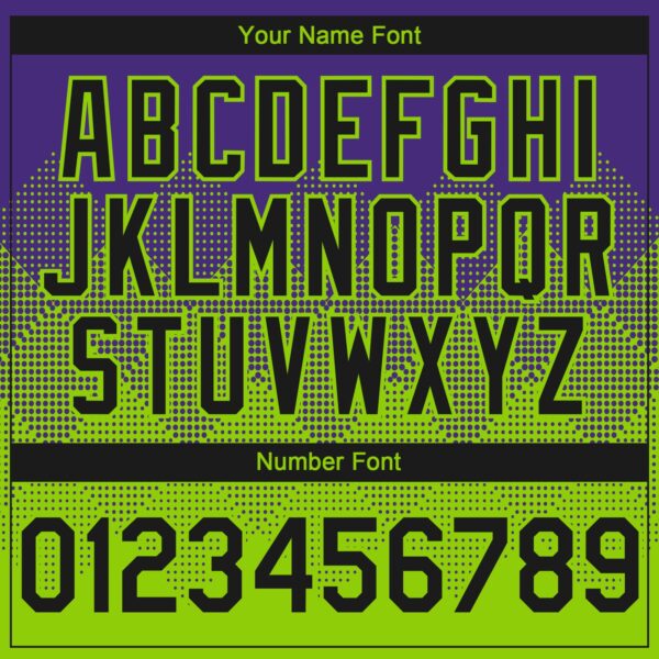 Custom Purple Black-Neon Green 3D Gradient Square Shape Authentic Baseball Jersey