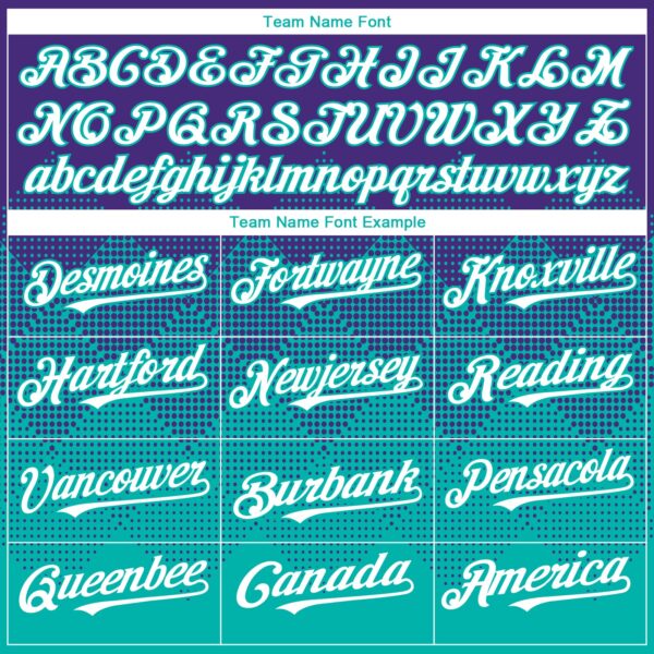 Custom Purple White-Aqua 3D Gradient Square Shape Authentic Baseball Jersey