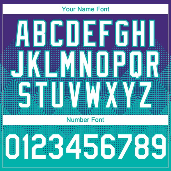 Custom Purple White-Aqua 3D Gradient Square Shape Authentic Baseball Jersey