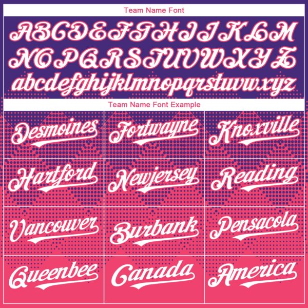 Custom Purple White-Neon Pink 3D Gradient Square Shape Authentic Baseball Jersey