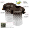 Custom Brown White 3D Gradient Square Shape Authentic Baseball Jersey