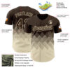 Custom Brown Cream 3D Gradient Square Shape Authentic Baseball Jersey