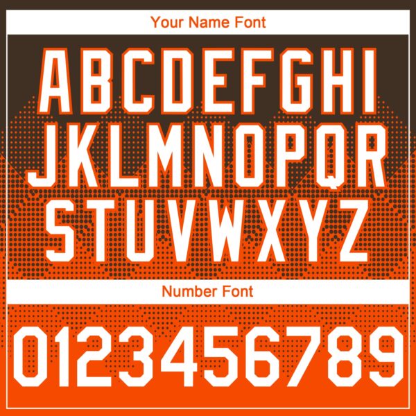 Custom Brown White-Orange 3D Gradient Square Shape Authentic Baseball Jersey