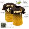 Custom Brown White-Gold 3D Gradient Square Shape Authentic Baseball Jersey
