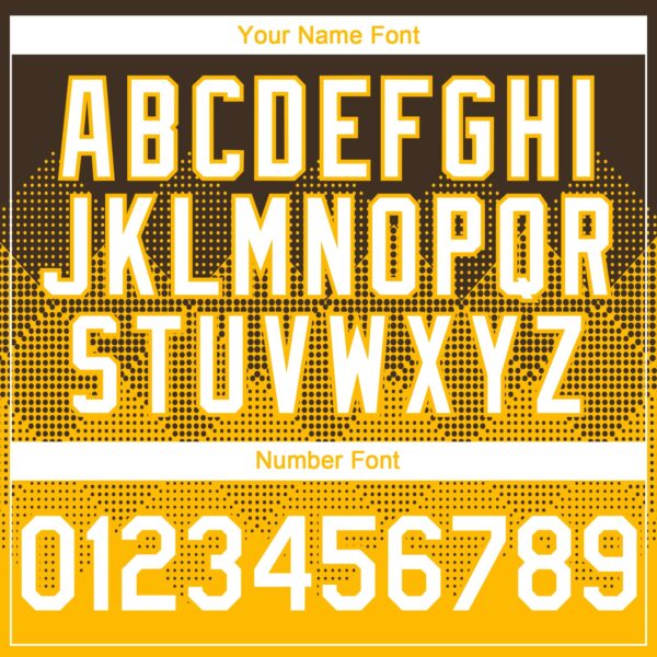 Custom Brown White-Gold 3D Gradient Square Shape Authentic Baseball Jersey