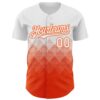 Custom White Orange 3D Gradient Square Shape Authentic Baseball Jersey