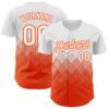 Custom White Orange 3D Gradient Square Shape Authentic Baseball Jersey