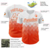 Custom White Orange 3D Gradient Square Shape Authentic Baseball Jersey