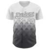 Custom White Steel Gray 3D Gradient Square Shape Authentic Baseball Jersey