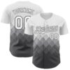 Custom White Steel Gray 3D Gradient Square Shape Authentic Baseball Jersey