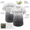 Custom White Steel Gray 3D Gradient Square Shape Authentic Baseball Jersey