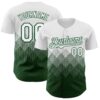 Custom White Green 3D Gradient Square Shape Authentic Baseball Jersey