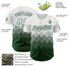 Custom White Green 3D Gradient Square Shape Authentic Baseball Jersey