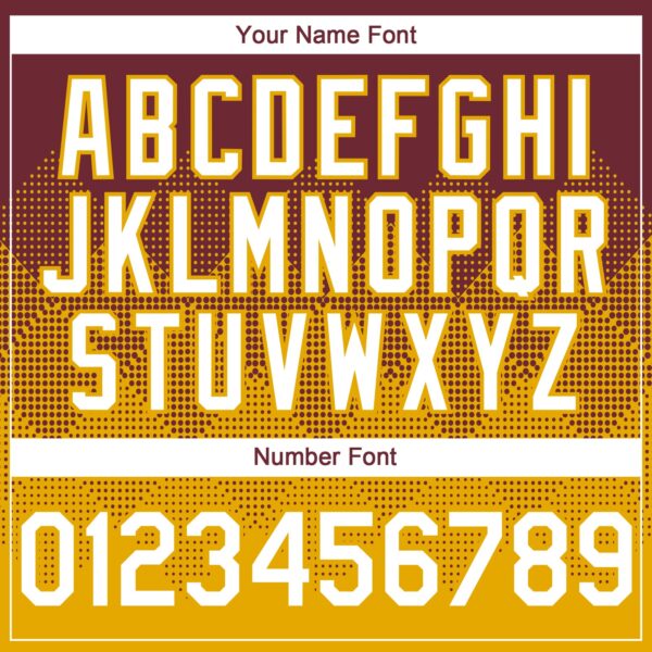 Custom Burgundy White-Gold 3D Gradient Square Shape Authentic Baseball Jersey