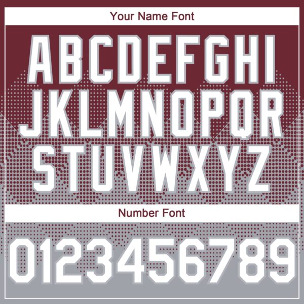 Custom Burgundy White-Gray 3D Gradient Square Shape Authentic Baseball Jersey