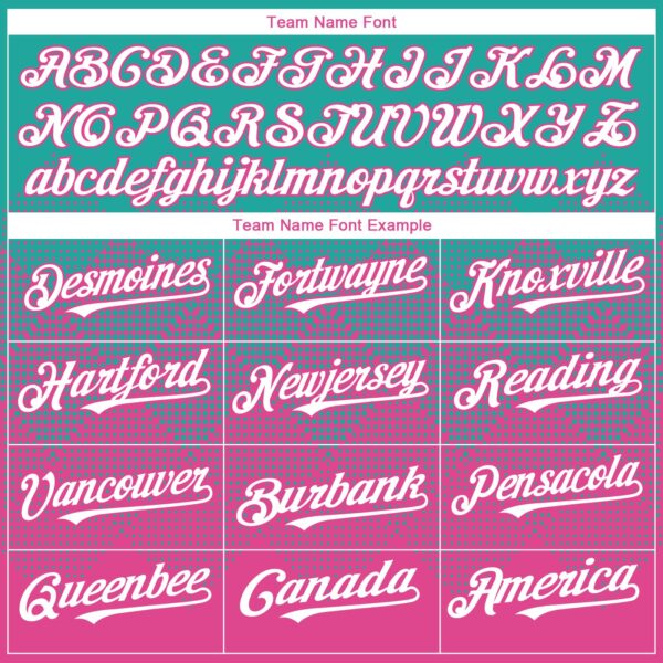 Custom Aqua White-Pink 3D Gradient Square Shape Authentic Baseball Jersey