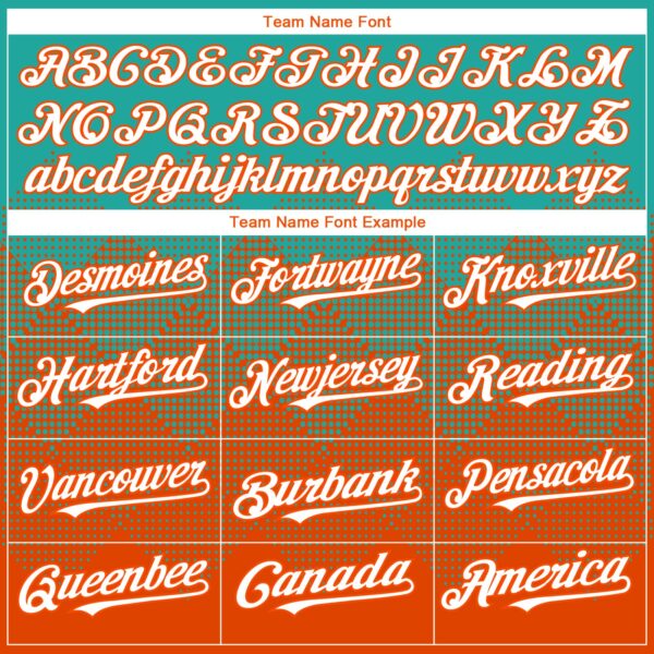 Custom Aqua White-Orange 3D Gradient Square Shape Authentic Baseball Jersey