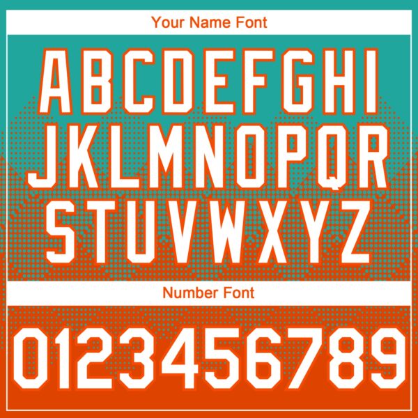 Custom Aqua White-Orange 3D Gradient Square Shape Authentic Baseball Jersey