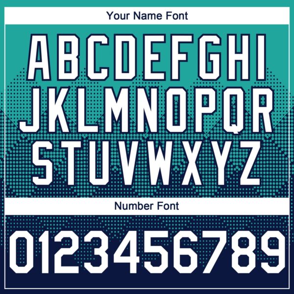 Custom Aqua White-Navy 3D Gradient Square Shape Authentic Baseball Jersey