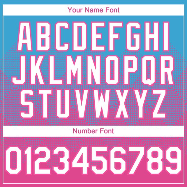 Custom Sky Blue White-Pink 3D Gradient Square Shape Authentic Baseball Jersey