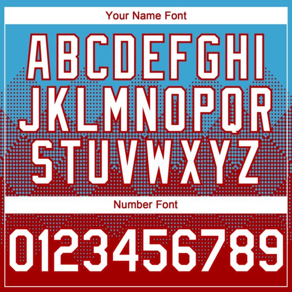 Custom Sky Blue White-Red 3D Gradient Square Shape Authentic Baseball Jersey