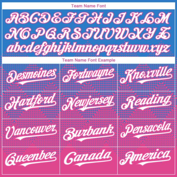 Custom Electric Blue White-Pink 3D Gradient Square Shape Authentic Baseball Jersey