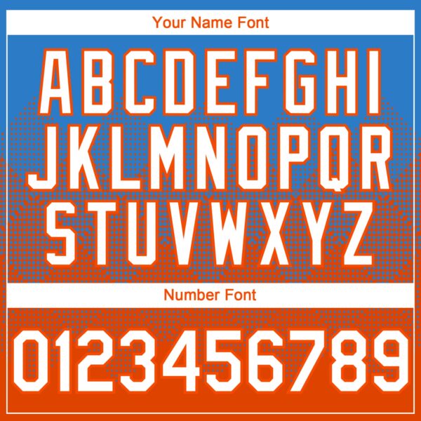 Custom Electric Blue White-Orange 3D Gradient Square Shape Authentic Baseball Jersey