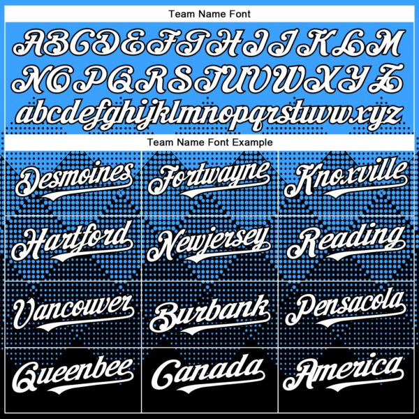 Custom Electric Blue White-Black 3D Gradient Square Shape Authentic Baseball Jersey
