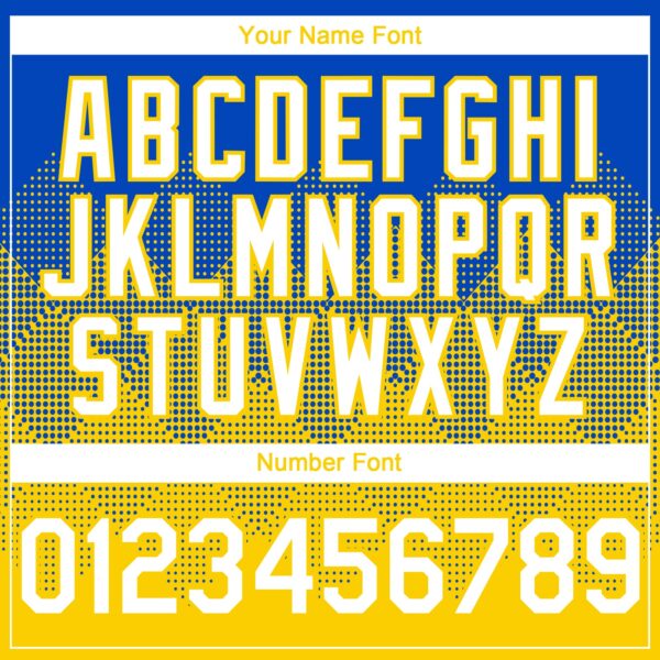 Custom Thunder Blue White-Yellow 3D Gradient Square Shape Authentic Baseball Jersey