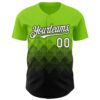 Custom Neon Green White-Black 3D Gradient Square Shape Authentic Baseball Jersey