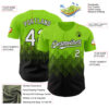 Custom Neon Green White-Black 3D Gradient Square Shape Authentic Baseball Jersey