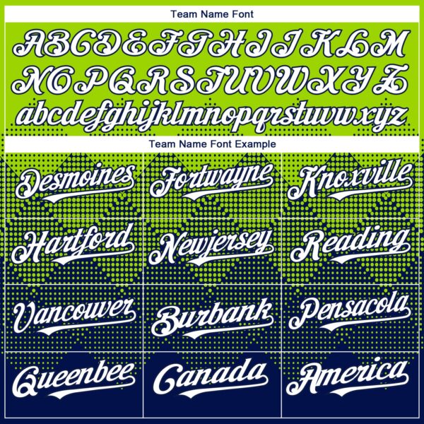 Custom Neon Green White-Navy 3D Gradient Square Shape Authentic Baseball Jersey